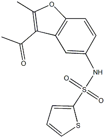 N-(3-acetyl-2-methyl-1-benzofuran-5-yl)-2-thiophenesulfonamide 구조식 이미지