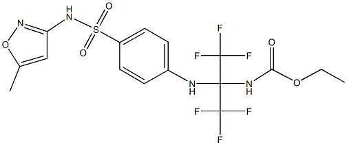 ethyl 2,2,2-trifluoro-1-(4-{[(5-methyl-3-isoxazolyl)amino]sulfonyl}anilino)-1-(trifluoromethyl)ethylcarbamate Structure