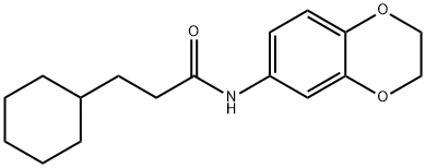 3-cyclohexyl-N-(2,3-dihydro-1,4-benzodioxin-6-yl)propanamide 구조식 이미지