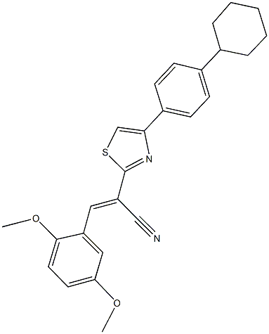 2-[4-(4-cyclohexylphenyl)-1,3-thiazol-2-yl]-3-(2,5-dimethoxyphenyl)acrylonitrile 구조식 이미지