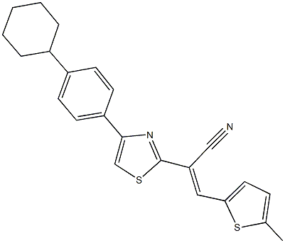 2-[4-(4-cyclohexylphenyl)-1,3-thiazol-2-yl]-3-(5-methyl-2-thienyl)acrylonitrile Structure