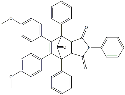 8,9-bis(4-methoxyphenyl)-1,4,7-triphenyl-4-azatricyclo[5.2.1.0~2,6~]dec-8-ene-3,5,10-trione Structure