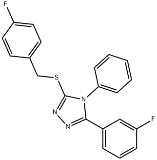 4-fluorobenzyl 5-(3-fluorophenyl)-4-phenyl-4H-1,2,4-triazol-3-yl sulfide Structure