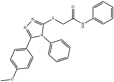 2-{[5-(4-methoxyphenyl)-4-phenyl-4H-1,2,4-triazol-3-yl]sulfanyl}-N-phenylacetamide 구조식 이미지