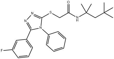 2-{[5-(3-fluorophenyl)-4-phenyl-4H-1,2,4-triazol-3-yl]sulfanyl}-N-(1,1,3,3-tetramethylbutyl)acetamide Structure