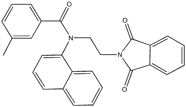 N-[2-(1,3-dioxo-1,3-dihydro-2H-isoindol-2-yl)ethyl]-3-methyl-N-(1-naphthyl)benzamide 구조식 이미지