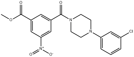 methyl 3-{[4-(3-chlorophenyl)-1-piperazinyl]carbonyl}-5-nitrobenzoate 구조식 이미지