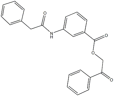 2-oxo-2-phenylethyl 3-[(phenylacetyl)amino]benzoate Structure