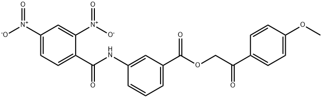 2-(4-methoxyphenyl)-2-oxoethyl 3-({2,4-dinitrobenzoyl}amino)benzoate 구조식 이미지