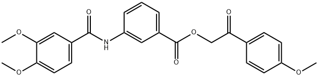 2-(4-methoxyphenyl)-2-oxoethyl 3-[(3,4-dimethoxybenzoyl)amino]benzoate 구조식 이미지