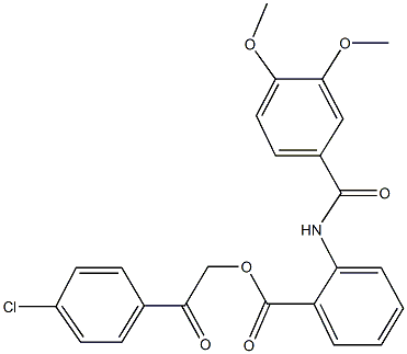 2-(4-chlorophenyl)-2-oxoethyl 2-[(3,4-dimethoxybenzoyl)amino]benzoate Structure