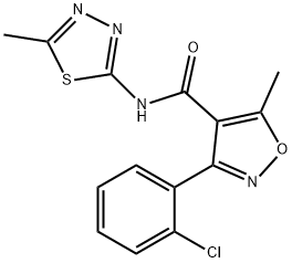 3-(2-chlorophenyl)-5-methyl-N-(5-methyl-1,3,4-thiadiazol-2-yl)-4-isoxazolecarboxamide 구조식 이미지