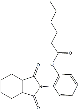 2-(1,3-dioxooctahydro-2H-isoindol-2-yl)phenyl hexanoate Structure