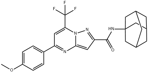 N-(1-adamantyl)-5-(4-methoxyphenyl)-7-(trifluoromethyl)pyrazolo[1,5-a]pyrimidine-2-carboxamide Structure