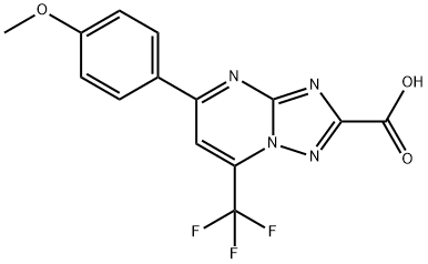 5-(4-methoxyphenyl)-7-(trifluoromethyl)[1,2,4]triazolo[1,5-a]pyrimidine-2-carboxylic acid 구조식 이미지