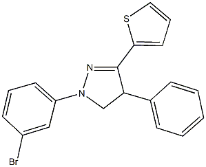 1-(3-bromophenyl)-4-phenyl-3-(2-thienyl)-4,5-dihydro-1H-pyrazole 구조식 이미지