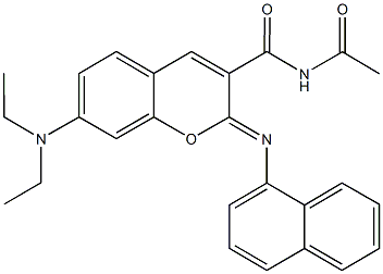 N-acetyl-7-(diethylamino)-2-(1-naphthylimino)-2H-chromene-3-carboxamide 구조식 이미지