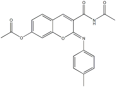 3-[(acetylamino)carbonyl]-2-[(4-methylphenyl)imino]-2H-chromen-7-yl acetate 구조식 이미지