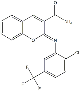 2-{[2-chloro-5-(trifluoromethyl)phenyl]imino}-2H-chromene-3-carboxamide Structure