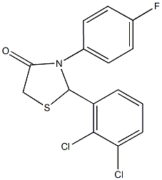 2-(2,3-dichlorophenyl)-3-(4-fluorophenyl)-1,3-thiazolidin-4-one Structure