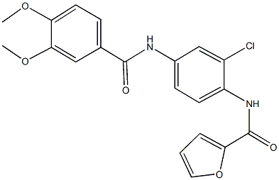 N-{2-chloro-4-[(3,4-dimethoxybenzoyl)amino]phenyl}-2-furamide Structure