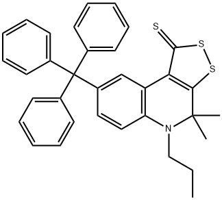 4,4-dimethyl-5-propyl-8-trityl-4,5-dihydro-1H-[1,2]dithiolo[3,4-c]quinoline-1-thione 구조식 이미지