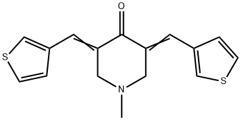 1-methyl-3,5-bis(3-thienylmethylene)-4-piperidinone Structure