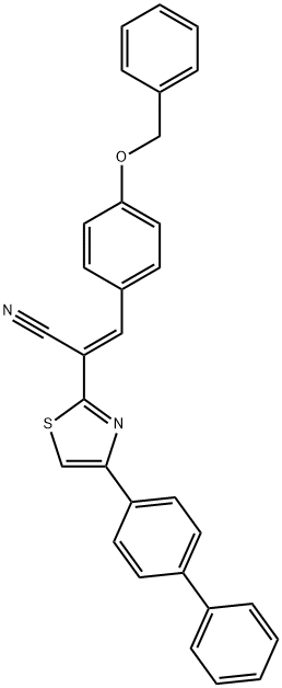 3-[4-(benzyloxy)phenyl]-2-(4-[1,1'-biphenyl]-4-yl-1,3-thiazol-2-yl)acrylonitrile Structure