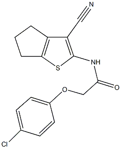 2-(4-chlorophenoxy)-N-(3-cyano-5,6-dihydro-4H-cyclopenta[b]thien-2-yl)acetamide Structure