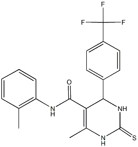 6-methyl-N-(2-methylphenyl)-2-thioxo-4-[4-(trifluoromethyl)phenyl]-1,2,3,4-tetrahydro-5-pyrimidinecarboxamide Structure