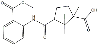 3-{[2-(methoxycarbonyl)anilino]carbonyl}-1,2,2-trimethylcyclopentanecarboxylic acid Structure