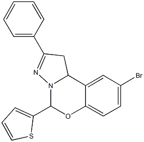 9-bromo-2-phenyl-5-thien-2-yl-1,10b-dihydropyrazolo[1,5-c][1,3]benzoxazine Structure