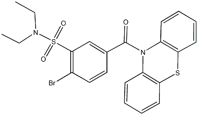 2-bromo-N,N-diethyl-5-(10H-phenothiazin-10-ylcarbonyl)benzenesulfonamide 구조식 이미지