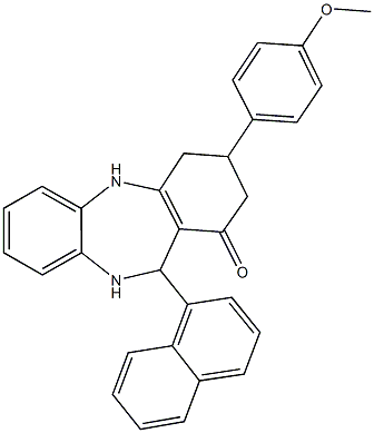 3-(4-methoxyphenyl)-11-(1-naphthyl)-2,3,4,5,10,11-hexahydro-1H-dibenzo[b,e][1,4]diazepin-1-one Structure