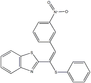 2-[2-{3-nitrophenyl}-1-(phenylsulfanyl)vinyl]-1,3-benzothiazole Structure