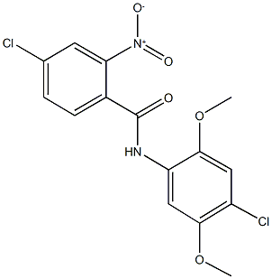 4-chloro-N-[4-chloro-2,5-bis(methyloxy)phenyl]-2-nitrobenzamide 구조식 이미지