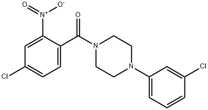 1-{4-chloro-2-nitrobenzoyl}-4-(3-chlorophenyl)piperazine Structure