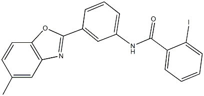 2-iodo-N-[3-(5-methyl-1,3-benzoxazol-2-yl)phenyl]benzamide 구조식 이미지