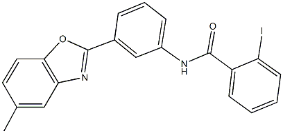 2-iodo-N-[3-(5-methyl-1,3-benzoxazol-2-yl)phenyl]benzamide Structure