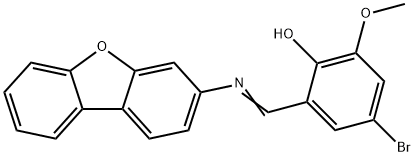 4-bromo-2-[(dibenzo[b,d]furan-3-ylimino)methyl]-6-methoxyphenol 구조식 이미지
