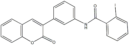 2-iodo-N-[3-(2-oxo-2H-chromen-3-yl)phenyl]benzamide 구조식 이미지