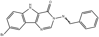 3-(benzylideneamino)-8-bromo-3,5-dihydro-4H-pyrimido[5,4-b]indol-4-one 구조식 이미지