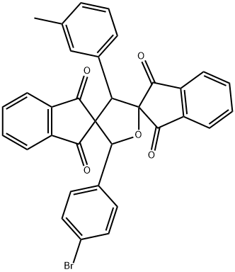 2'-(4-bromophenyl)-4'-(3-methylphenyl)-dispiro[bis[1H-indene-1,3(2H)-dione]-2,3':2'',5'-tetrahydrofuran] Structure