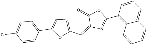 4-{[5-(4-chlorophenyl)-2-furyl]methylene}-2-(1-naphthyl)-1,3-oxazol-5(4H)-one Structure