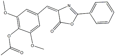 2,6-dimethoxy-4-[(5-oxo-2-phenyl-1,3-oxazol-4(5H)-ylidene)methyl]phenyl acetate Structure