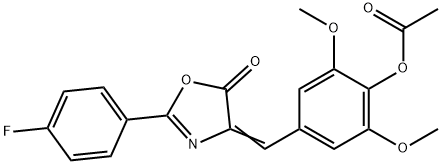 4-[(2-(4-fluorophenyl)-5-oxo-1,3-oxazol-4(5H)-ylidene)methyl]-2,6-dimethoxyphenyl acetate Structure