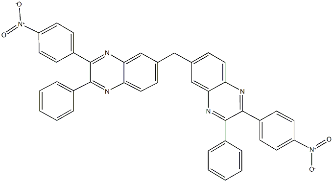 3-{4-nitrophenyl}-6-[(2-{4-nitrophenyl}-3-phenyl-6-quinoxalinyl)methyl]-2-phenylquinoxaline 구조식 이미지