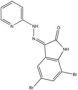 5,7-dibromo-1H-indole-2,3-dione 3-(2-pyridinylhydrazone) Structure