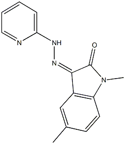 1,5-dimethyl-1H-indole-2,3-dione 3-(2-pyridinylhydrazone) 구조식 이미지