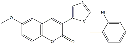 6-methoxy-3-[2-(2-toluidino)-1,3-thiazol-5-yl]-2H-chromen-2-one 구조식 이미지